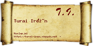Turai Irén névjegykártya